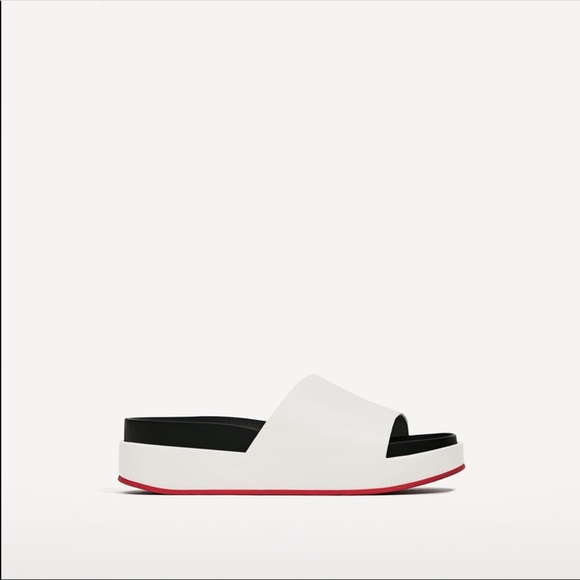 Zara white/black platform slide - Picture 3 of 6